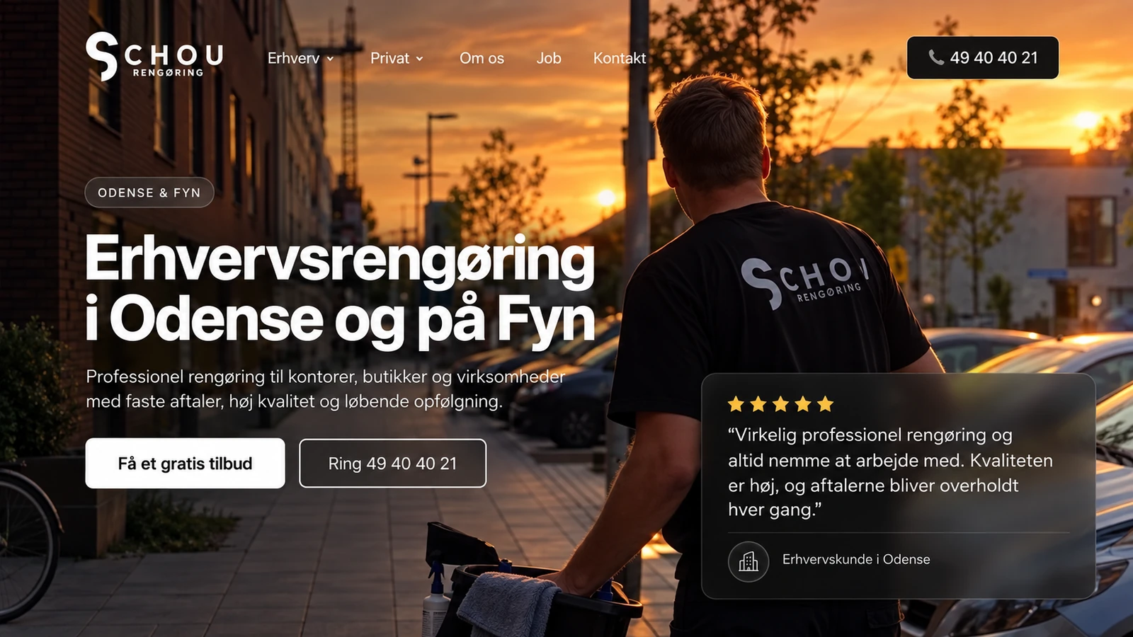 Schou Rengøring hjemmeside
